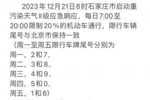 石家庄今日限行查询〃石家庄今日限行查询表