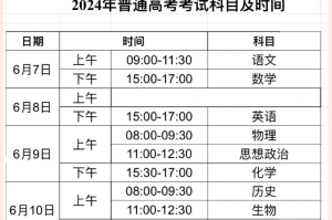 【每年高考是几月几日/高考是什么时候?】